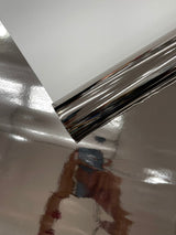 Chrome Mirror Reflective Vinyl Fabric - Mirror Reflective Finish, 54" Width (1 Yard)