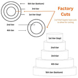Oasis Supply "Hollow Donut Style EPS Styrofoam Dummy Cake Set - 5" High by 6" 8" 10" 12" 14" -- Stack up to 5 Tiers
