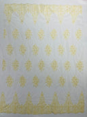 Classic Beaded Damask Lace Fabric - Beaded Damask Pattern, 54" Width (1 Yard)