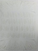 Classic Beaded Damask Lace Fabric - Beaded Damask Pattern, 54" Width (1 Yard)