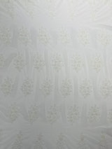 Classic Beaded Damask Lace Fabric - Beaded Damask Pattern, 54" Width (1 Yard)
