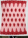 Classic Beaded Damask Lace Fabric - Beaded Damask Pattern, 54" Width (1 Yard)