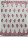Classic Beaded Damask Lace Fabric - Beaded Damask Pattern, 54" Width (1 Yard)