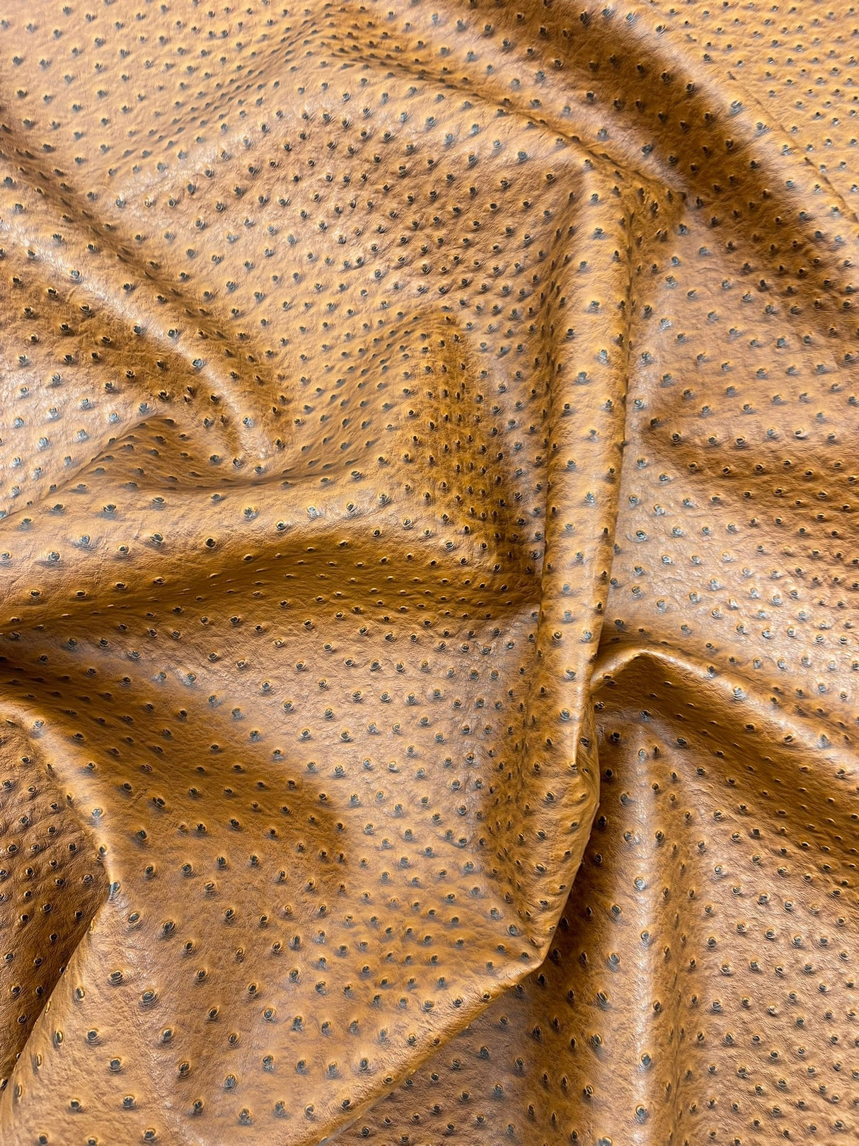 Classic Ostrich Upholstery Vinyl Fabric - Two-Tone Embossed Ostrich Pattern, 54" Width (1 Yard)