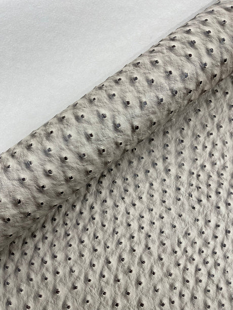 Classic Ostrich Upholstery Vinyl Fabric - Two-Tone Embossed Ostrich Pattern, 54" Width (1 Yard)