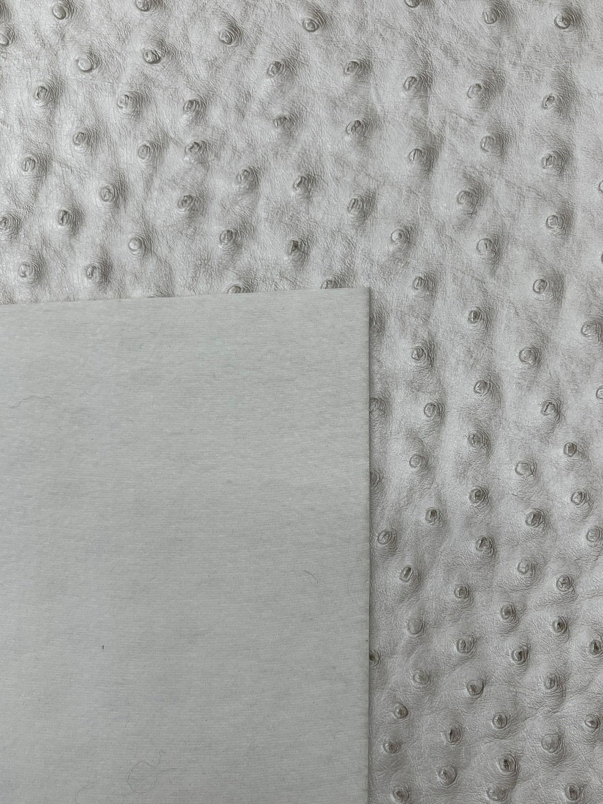 Classic Ostrich Upholstery Vinyl Fabric - Two-Tone Embossed Ostrich Pattern, 54" Width (1 Yard)