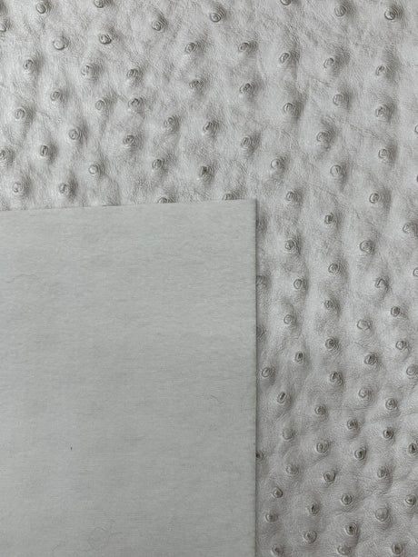 Classic Ostrich Upholstery Vinyl Fabric - Two-Tone Embossed Ostrich Pattern, 54" Width (1 Yard)