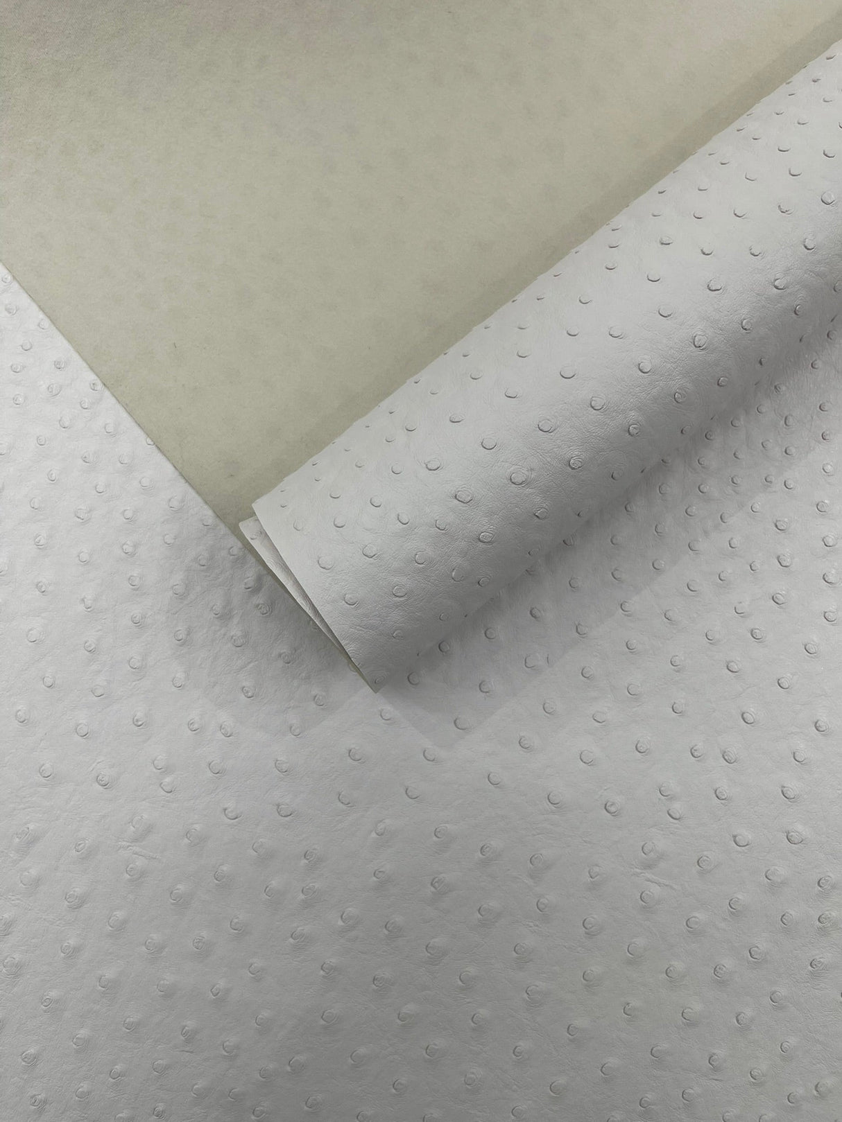 Classic Ostrich Upholstery Vinyl Fabric - Two-Tone Embossed Ostrich Pattern, 54" Width (1 Yard)