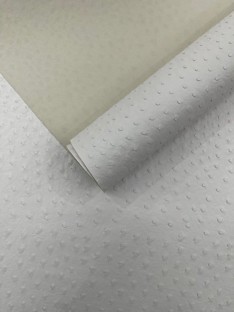 Classic Ostrich Upholstery Vinyl Fabric - Two-Tone Embossed Ostrich Pattern, 54" Width (1 Yard)