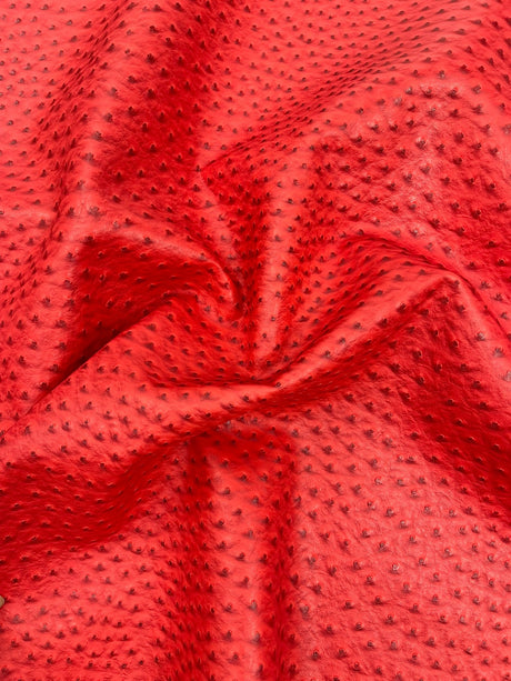Classic Ostrich Upholstery Vinyl Fabric - Two-Tone Embossed Ostrich Pattern, 54" Width (1 Yard)