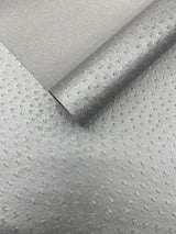 Classic Ostrich Upholstery Vinyl Fabric - Two-Tone Embossed Ostrich Pattern, 54" Width (1 Yard)