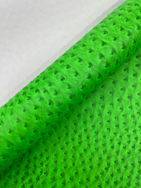 Classic Ostrich Upholstery Vinyl Fabric - Two-Tone Embossed Ostrich Pattern, 54" Width (1 Yard)