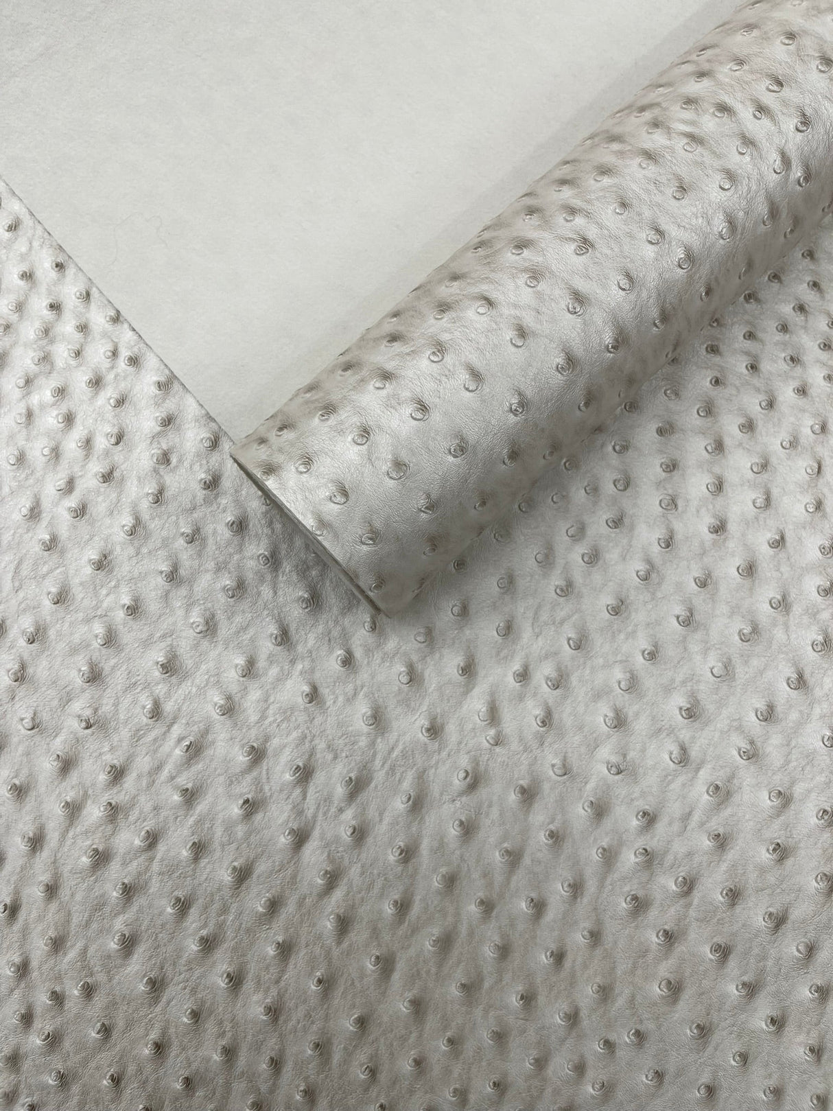 Classic Ostrich Upholstery Vinyl Fabric - Two-Tone Embossed Ostrich Pattern, 54" Width (1 Yard)