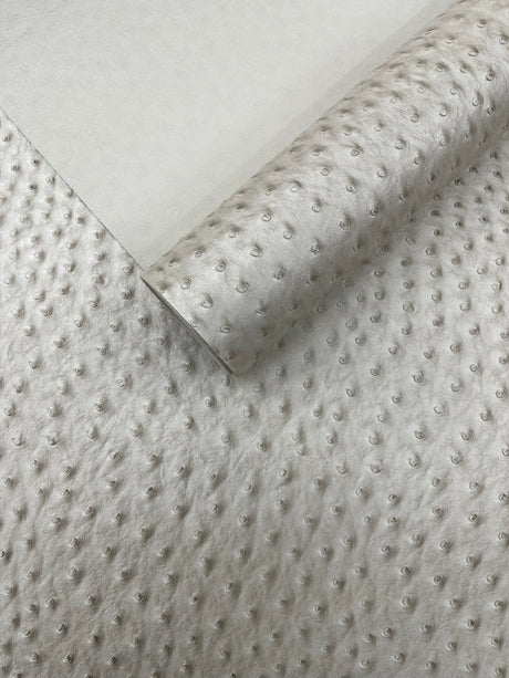 Classic Ostrich Upholstery Vinyl Fabric - Two-Tone Embossed Ostrich Pattern, 54" Width (1 Yard)