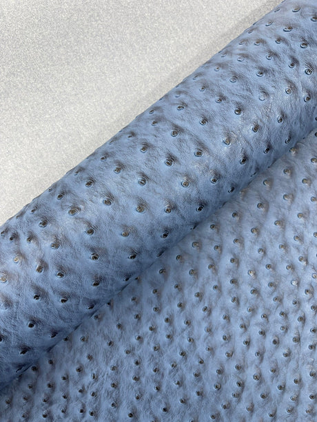 Classic Ostrich Upholstery Vinyl Fabric - Two-Tone Embossed Ostrich Pattern, 54" Width (1 Yard)