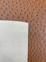Classic Ostrich Upholstery Vinyl Fabric - Two-Tone Embossed Ostrich Pattern, 54" Width (1 Yard)