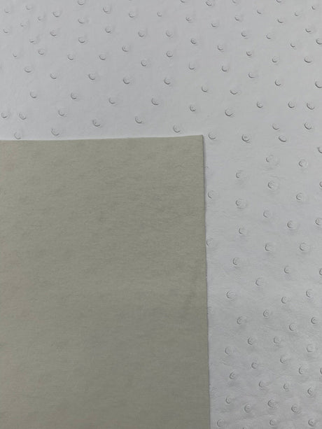 Classic Ostrich Upholstery Vinyl Fabric - Two-Tone Embossed Ostrich Pattern, 54" Width (1 Yard)