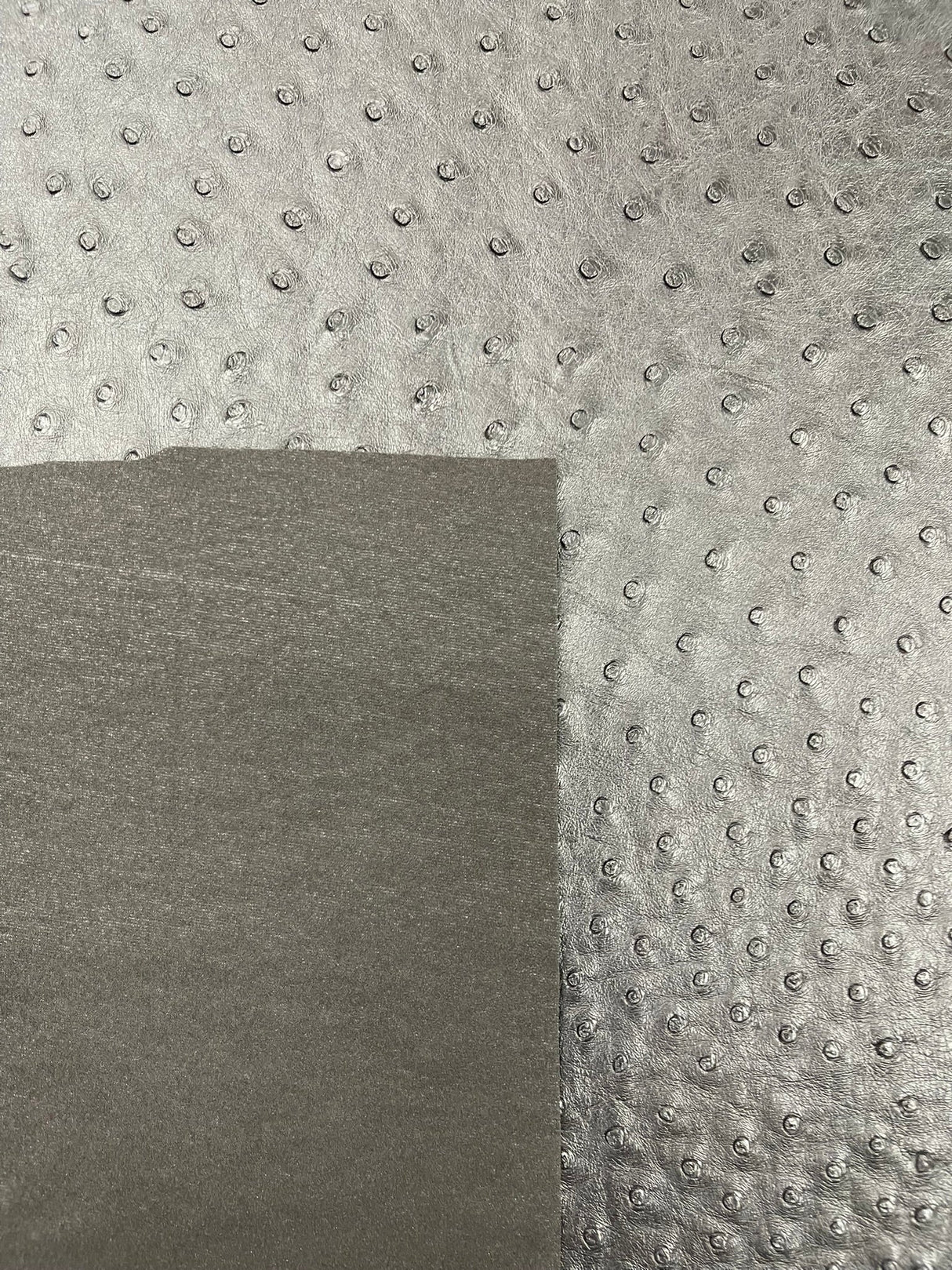 Classic Ostrich Upholstery Vinyl Fabric - Two-Tone Embossed Ostrich Pattern, 54" Width (1 Yard)