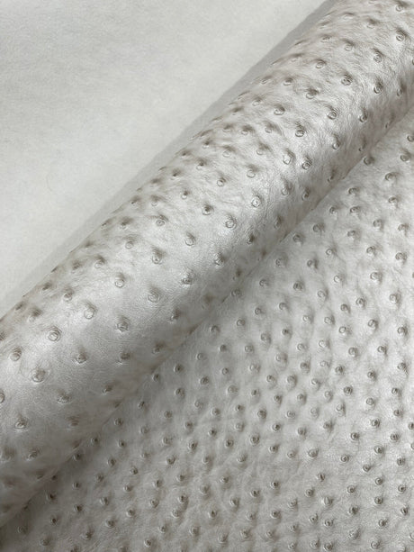Classic Ostrich Upholstery Vinyl Fabric - Two-Tone Embossed Ostrich Pattern, 54" Width (1 Yard)