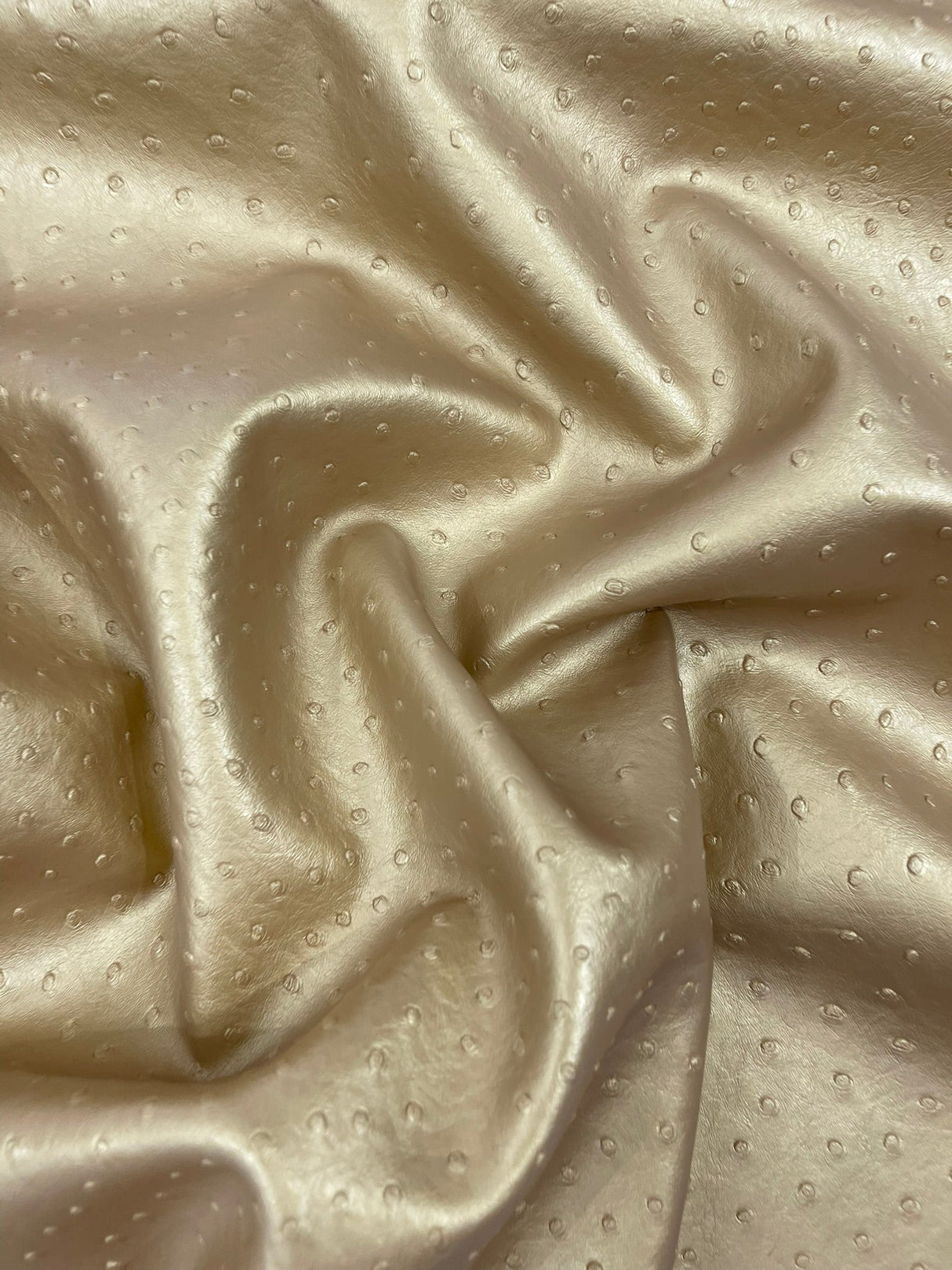 Classic Ostrich Upholstery Vinyl Fabric - Two-Tone Embossed Ostrich Pattern, 54" Width (1 Yard)