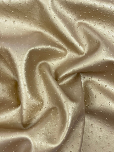 Classic Ostrich Upholstery Vinyl Fabric - Two-Tone Embossed Ostrich Pattern, 54" Width (1 Yard)