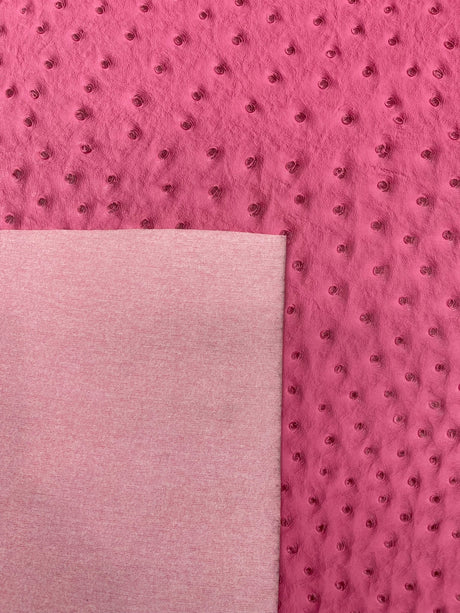Classic Ostrich Upholstery Vinyl Fabric - Two-Tone Embossed Ostrich Pattern, 54" Width (1 Yard)