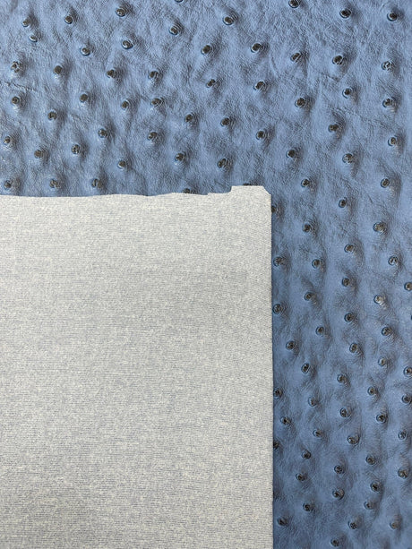 Classic Ostrich Upholstery Vinyl Fabric - Two-Tone Embossed Ostrich Pattern, 54" Width (1 Yard)