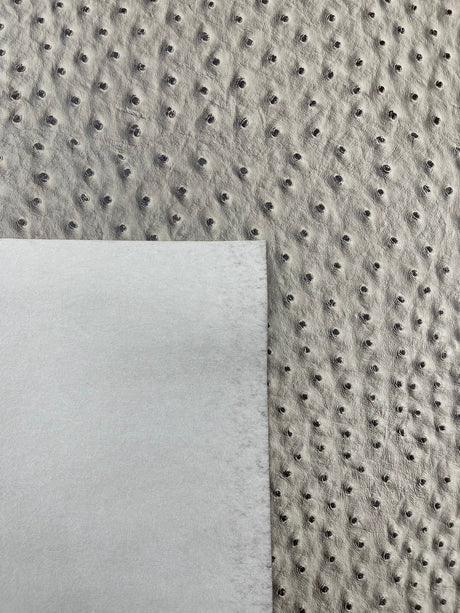 Classic Ostrich Upholstery Vinyl Fabric - Two-Tone Embossed Ostrich Pattern, 54" Width (1 Yard)
