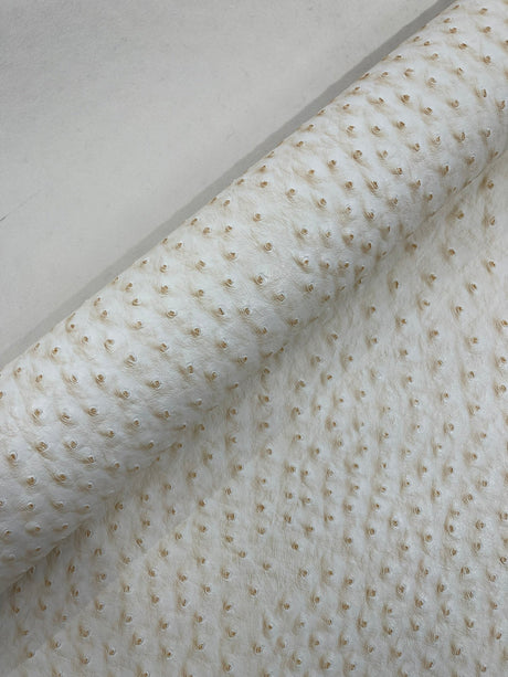 Classic Ostrich Upholstery Vinyl Fabric - Two-Tone Embossed Ostrich Pattern, 54" Width (1 Yard)