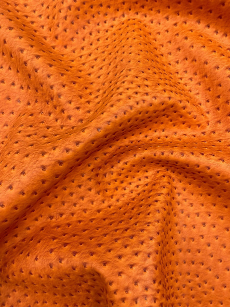 Classic Ostrich Upholstery Vinyl Fabric - Two-Tone Embossed Ostrich Pattern, 54" Width (1 Yard)