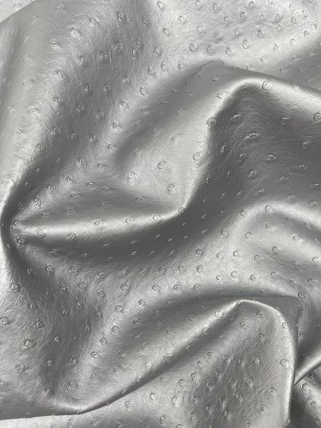 Classic Ostrich Upholstery Vinyl Fabric - Two-Tone Embossed Ostrich Pattern, 54" Width (1 Yard)