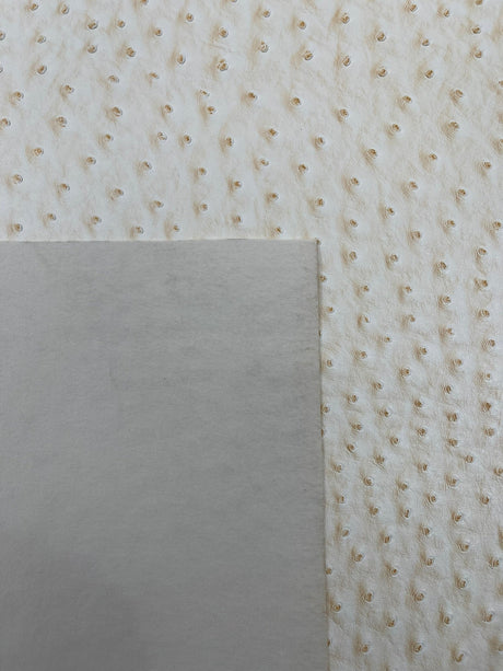 Classic Ostrich Upholstery Vinyl Fabric - Two-Tone Embossed Ostrich Pattern, 54" Width (1 Yard)