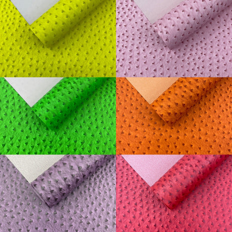 Classic Ostrich Upholstery Vinyl Fabric - Two-Tone Embossed Ostrich Pattern, 54" Width (1 Yard)