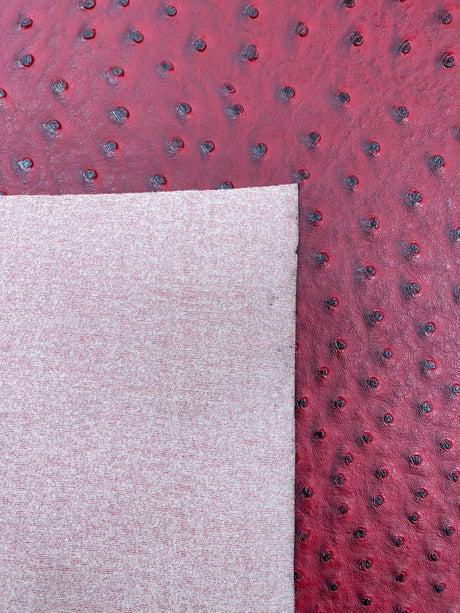 Classic Ostrich Upholstery Vinyl Fabric - Two-Tone Embossed Ostrich Pattern, 54" Width (1 Yard)