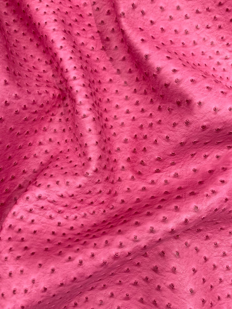 Classic Ostrich Upholstery Vinyl Fabric - Two-Tone Embossed Ostrich Pattern, 54" Width (1 Yard)