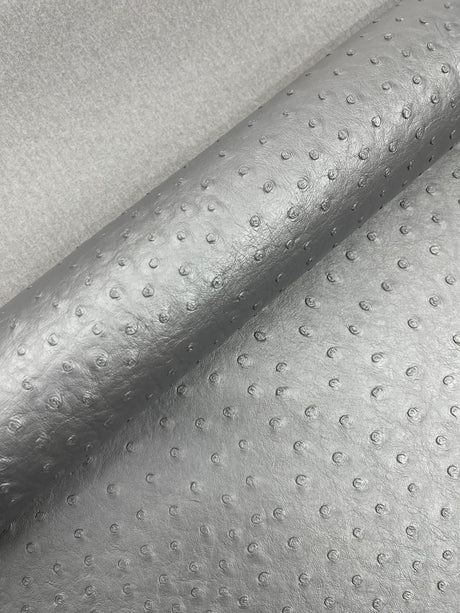 Classic Ostrich Upholstery Vinyl Fabric - Two-Tone Embossed Ostrich Pattern, 54" Width (1 Yard)