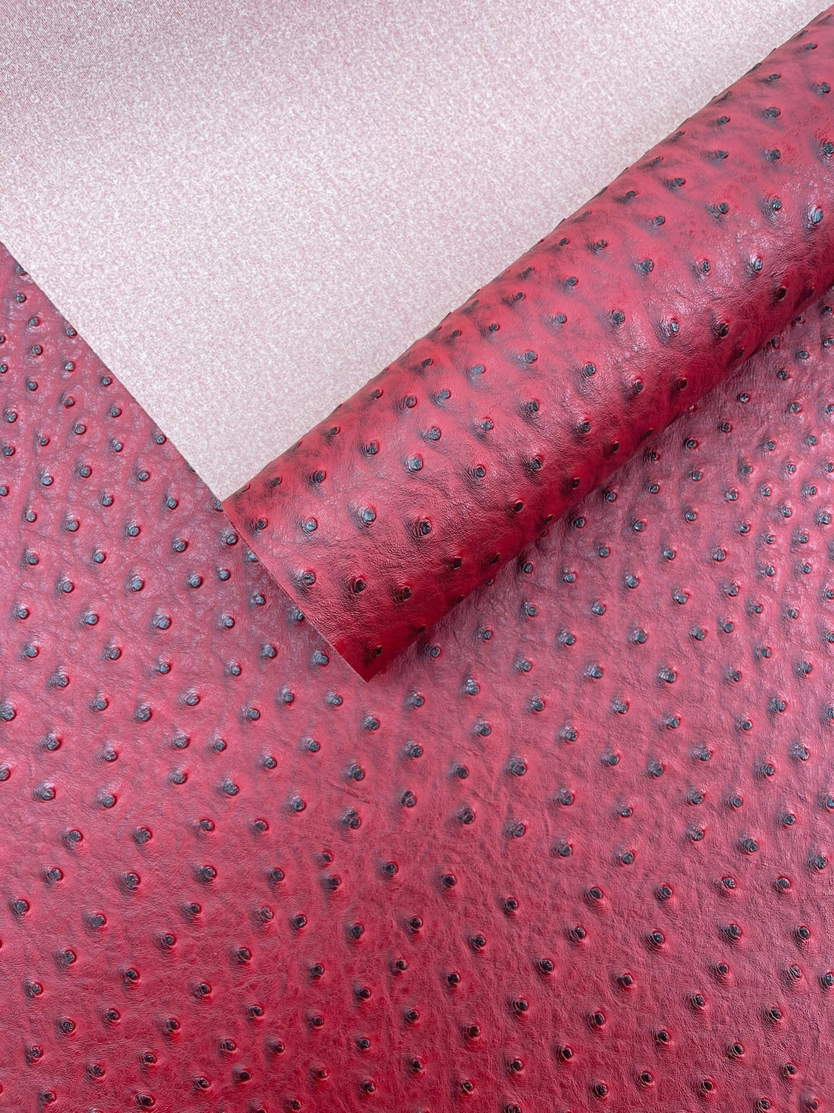 Classic Ostrich Upholstery Vinyl Fabric - Two-Tone Embossed Ostrich Pattern, 54" Width (1 Yard)