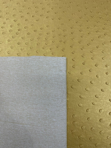 Classic Ostrich Upholstery Vinyl Fabric - Two-Tone Embossed Ostrich Pattern, 54" Width (1 Yard)