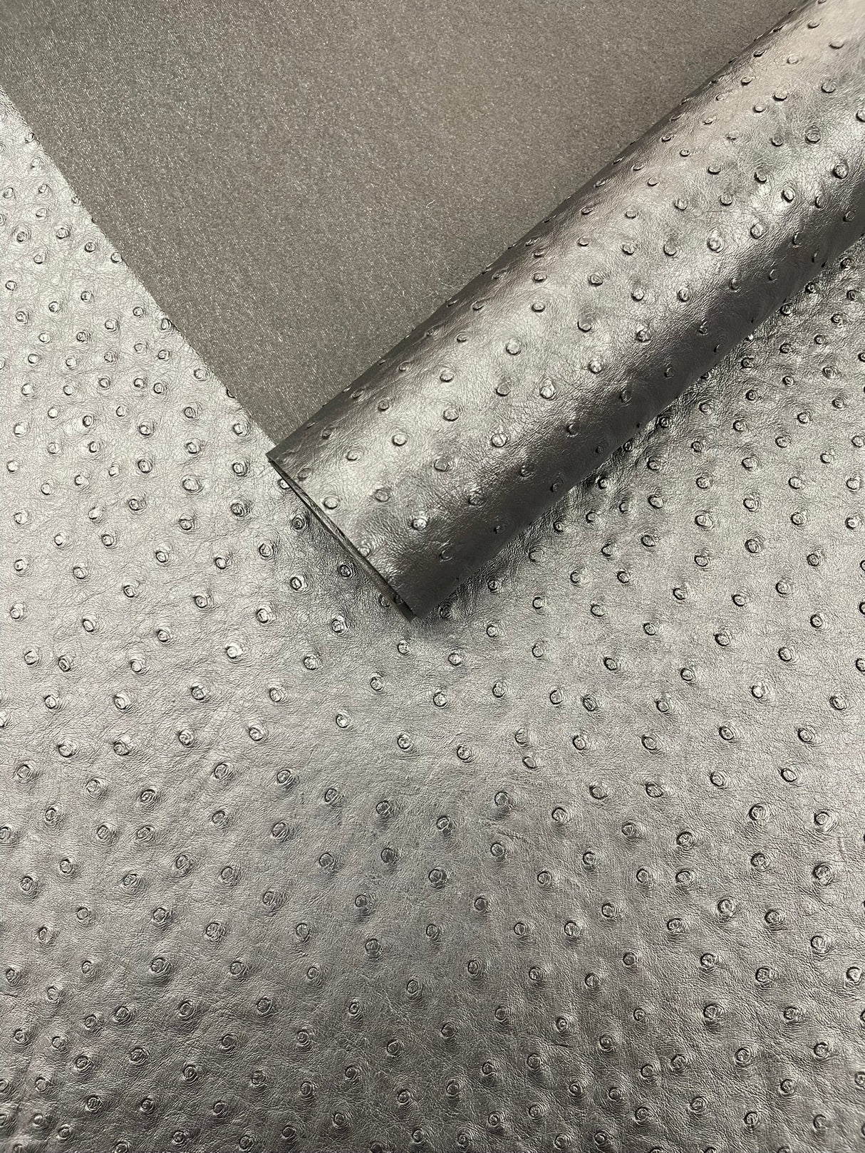 Classic Ostrich Upholstery Vinyl Fabric - Two-Tone Embossed Ostrich Pattern, 54" Width (1 Yard)