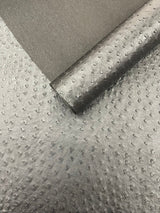 Classic Ostrich Upholstery Vinyl Fabric - Two-Tone Embossed Ostrich Pattern, 54" Width (1 Yard)
