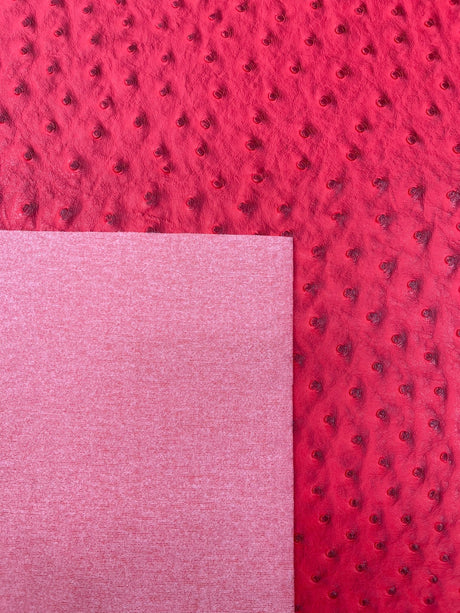 Classic Ostrich Upholstery Vinyl Fabric - Two-Tone Embossed Ostrich Pattern, 54" Width (1 Yard)