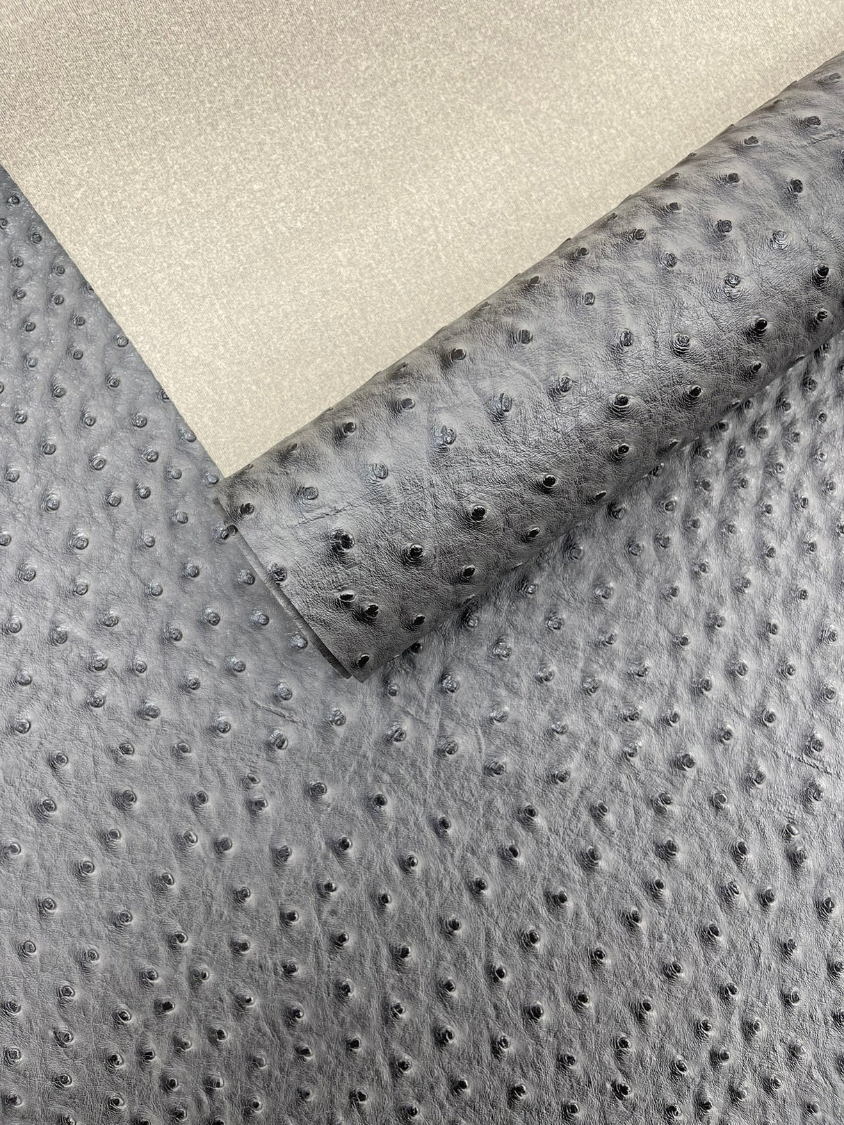 Classic Ostrich Upholstery Vinyl Fabric - Two-Tone Embossed Ostrich Pattern, 54" Width (1 Yard)
