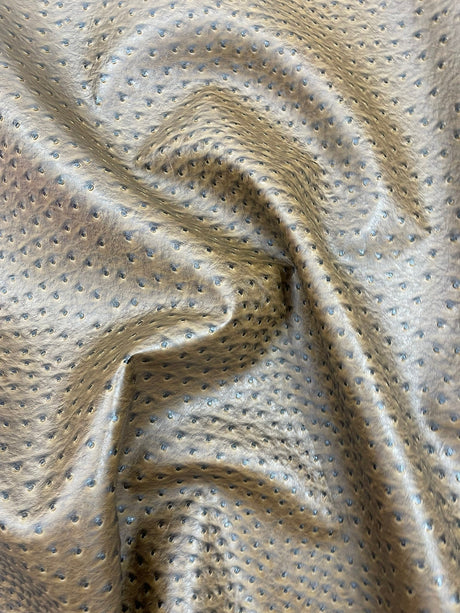 Classic Ostrich Upholstery Vinyl Fabric - Two-Tone Embossed Ostrich Pattern, 54" Width (1 Yard)