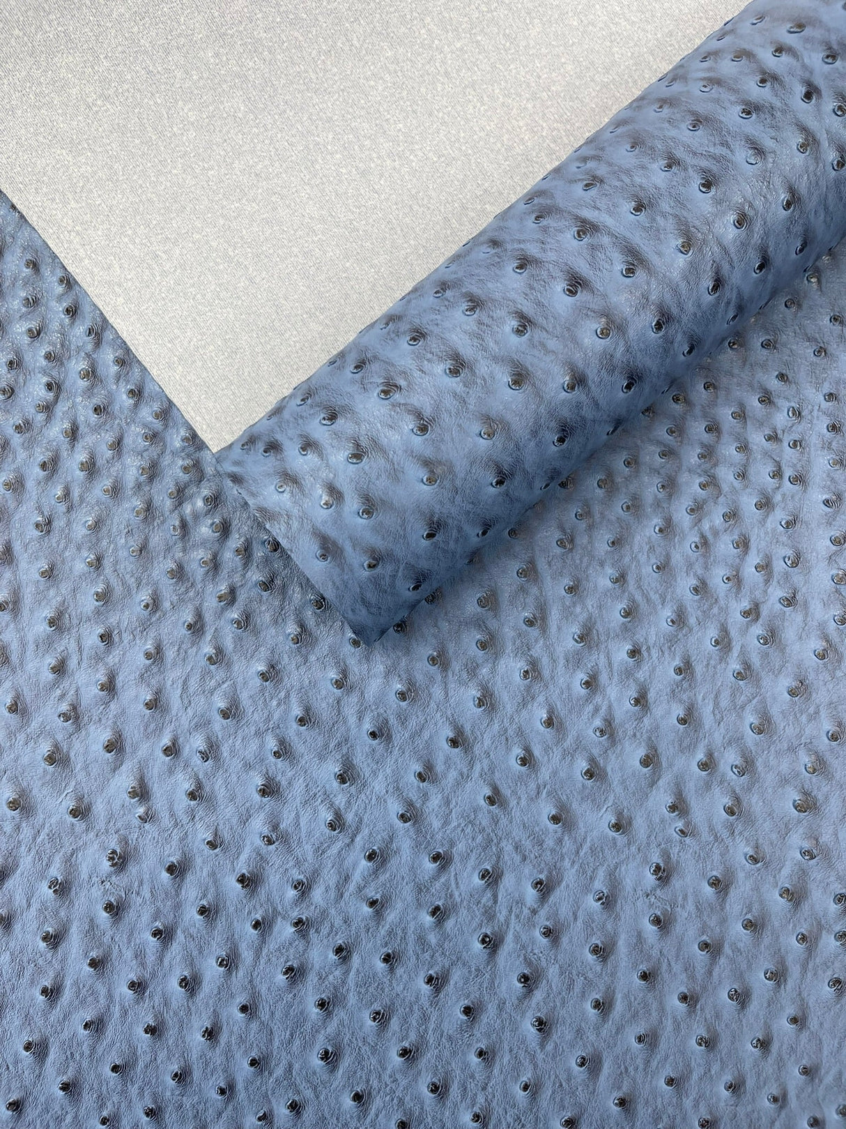 Classic Ostrich Upholstery Vinyl Fabric - Two-Tone Embossed Ostrich Pattern, 54" Width (1 Yard)