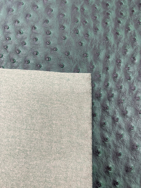 Classic Ostrich Upholstery Vinyl Fabric - Two-Tone Embossed Ostrich Pattern, 54" Width (1 Yard)