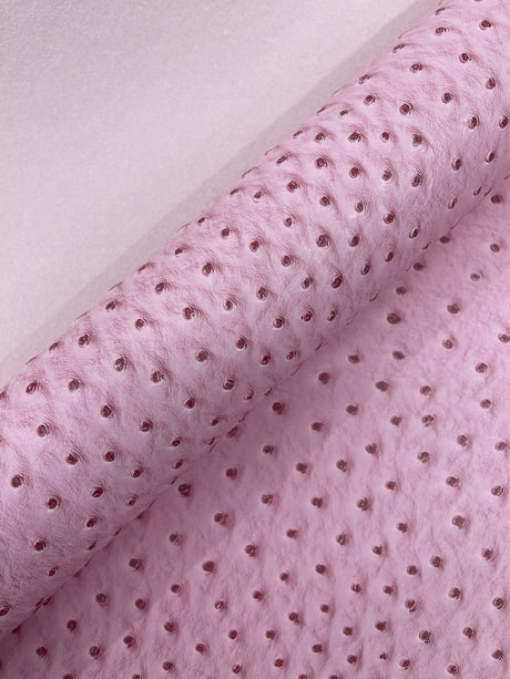 Classic Ostrich Upholstery Vinyl Fabric - Two-Tone Embossed Ostrich Pattern, 54" Width (1 Yard)