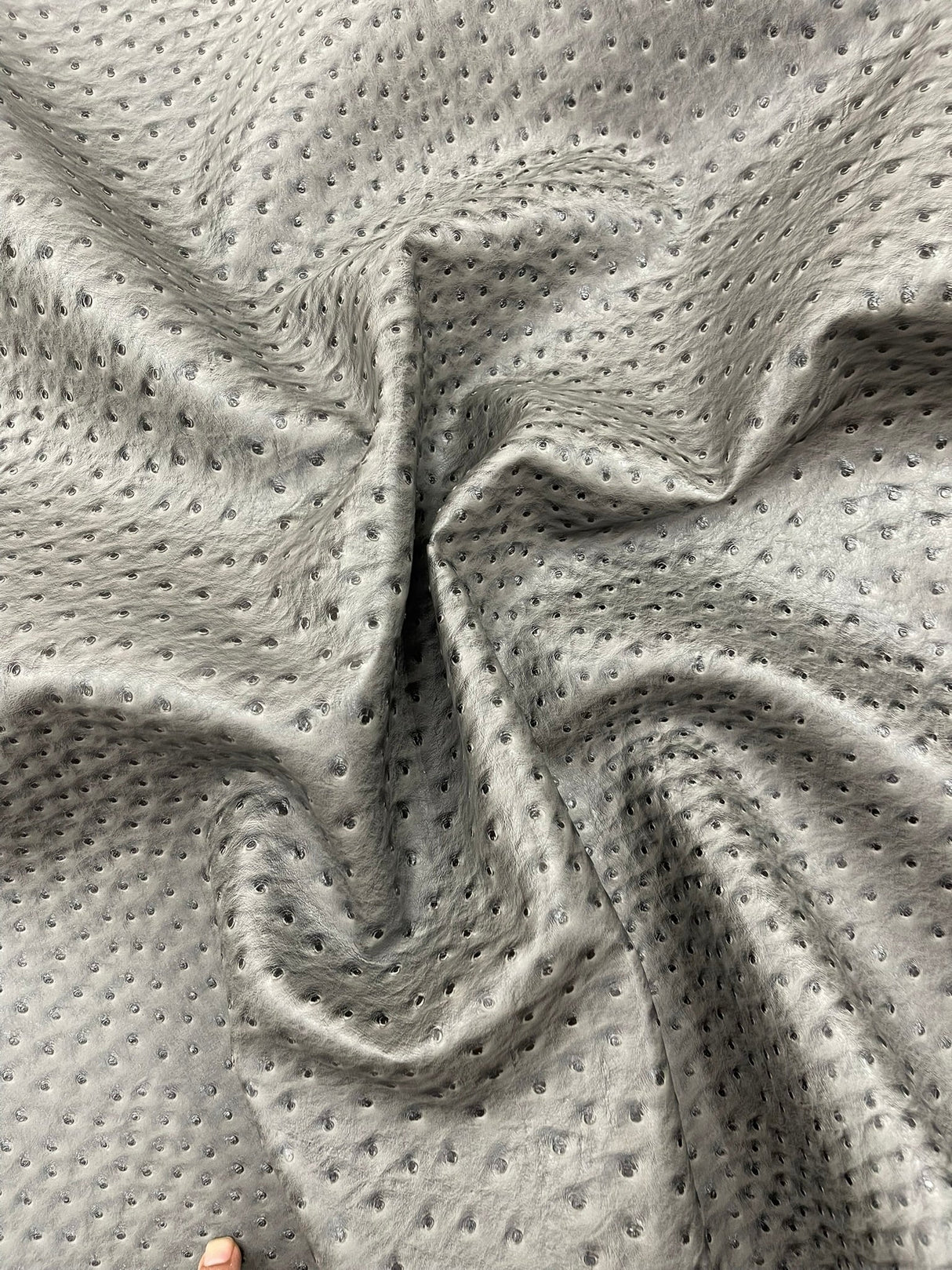 Classic Ostrich Upholstery Vinyl Fabric - Two-Tone Embossed Ostrich Pattern, 54" Width (1 Yard)