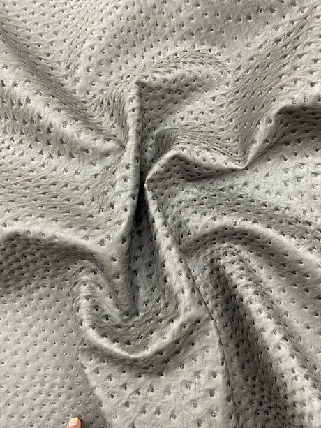 Classic Ostrich Upholstery Vinyl Fabric - Two-Tone Embossed Ostrich Pattern, 54" Width (1 Yard)