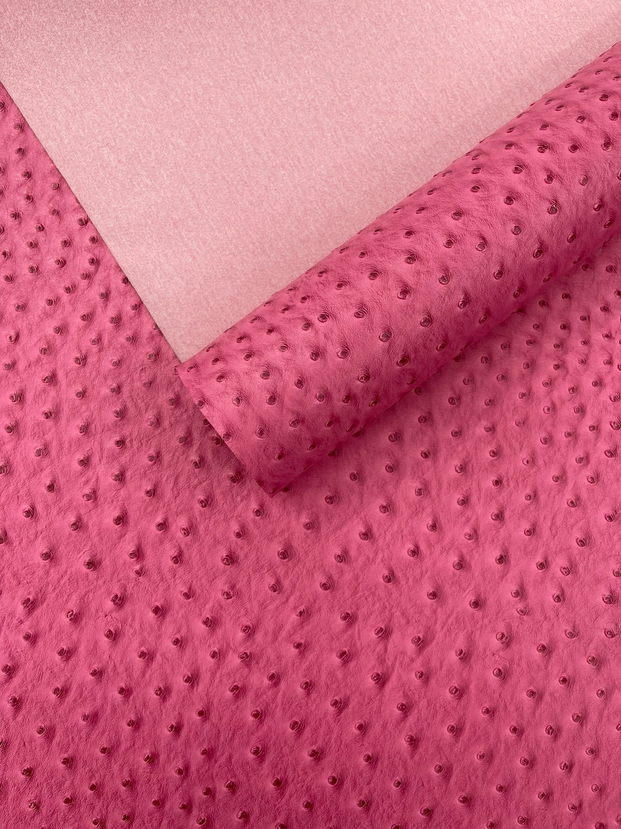 Classic Ostrich Upholstery Vinyl Fabric - Two-Tone Embossed Ostrich Pattern, 54" Width (1 Yard)