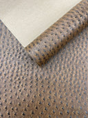 Classic Ostrich Upholstery Vinyl Fabric - Two-Tone Embossed Ostrich Pattern, 54" Width (1 Yard)